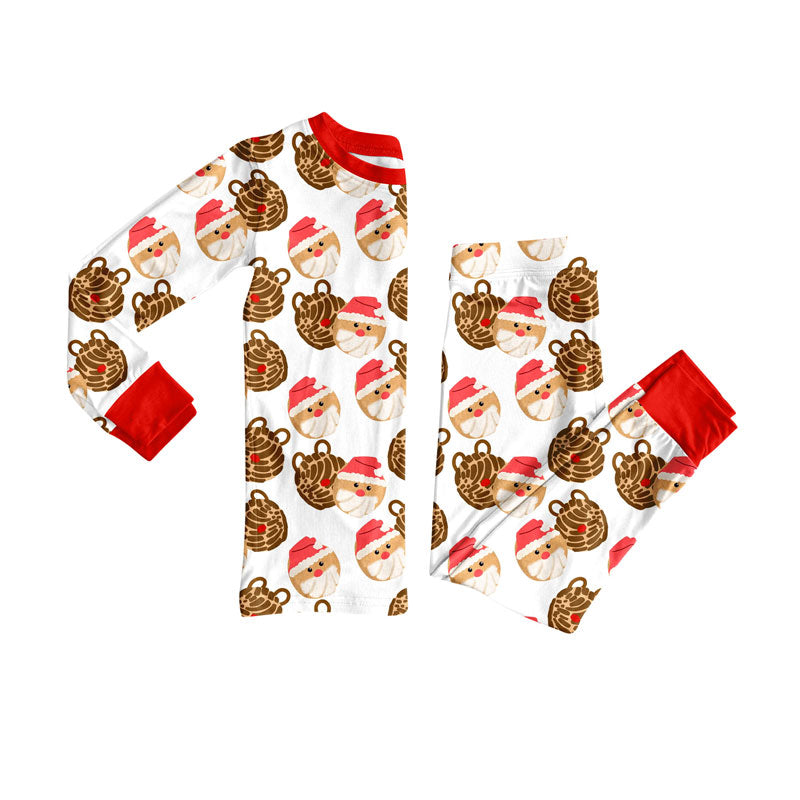 Preorder (moq 20)Baby Girls Bamboo Santa Lights Christmas Pajamas Sets