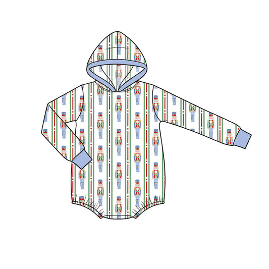 Preorder (moq 5) Baby Boys Long Sleeve Soldiers Stripes Hoodie Rompers