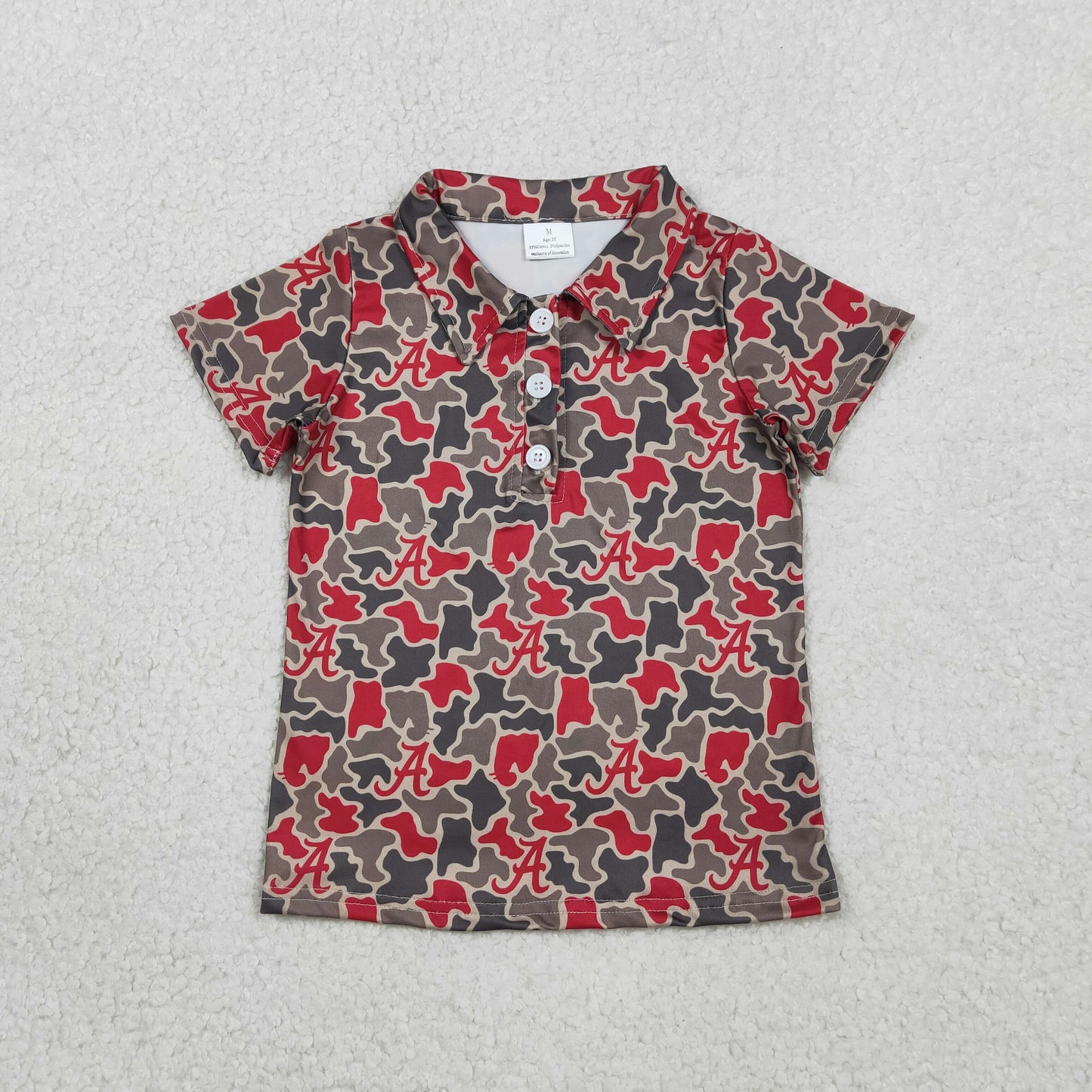 Baby Boys Short Sleeve Southern Camo A Team Button Polo Shirts Top