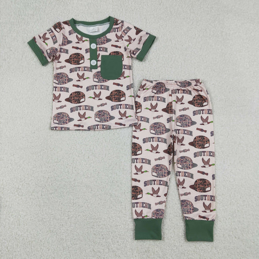 Baby Boys Camo Hats Ducks Pocket Top Pants Southern Clothes Sets