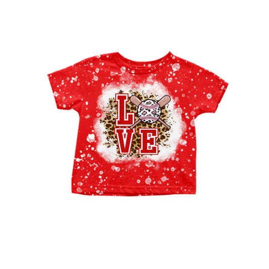 Baby Boys Love Red Baseball Short Sleeve Shirt preorder(moq 5)