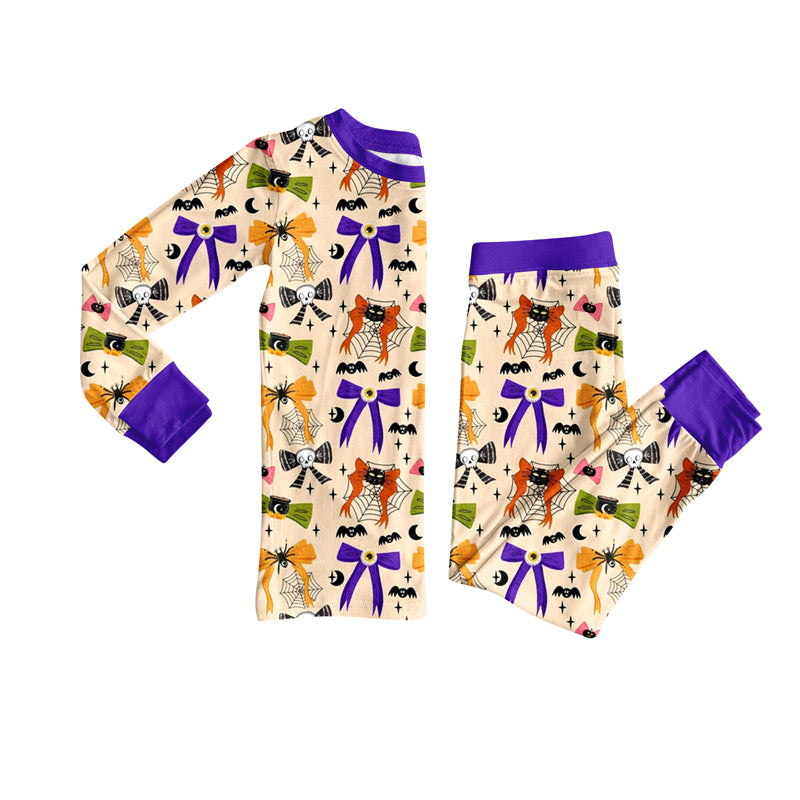 Preorder (moq 5)Baby Girls Long Sleeves Ghost Skull Bats Top Pant Pajamas Set