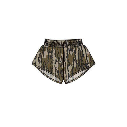 Preorder (moq 5)Baby Girls Olive Camo Yoga Short Bottoms Preorder