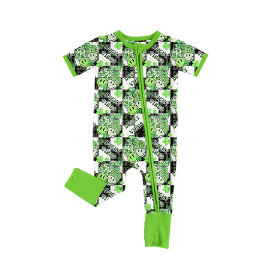 Baby Infant Girls St Patrick Lucky Zip Rompers preorder(moq 5)