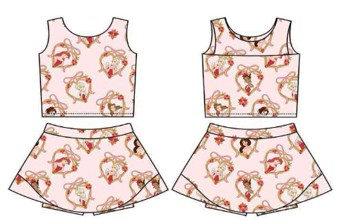 Preorder moq 8 Baby Girls Bows Princesses Skirt Shorts Clothes Sets
