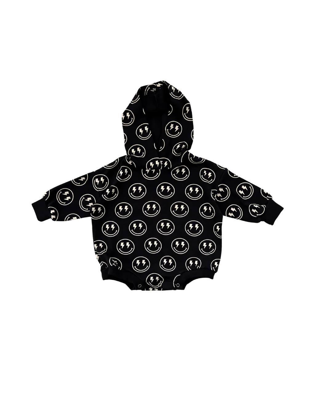 Baby Infant Boys Smile Black Hooded Rompers preorder(moq 5)