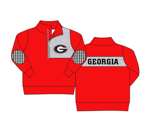 Baby Boys Georgia Team Red Zip Pullovers Tops split order preorder Sep 6th