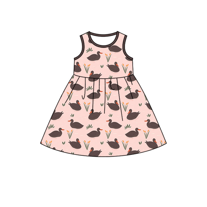 Baby Girls Ducks Mallard Sleeveless Knee Length Dresses Preorder(MOQ 5)