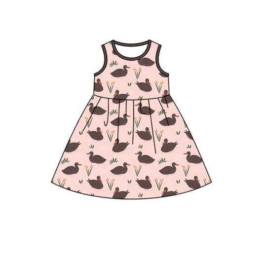 Baby Girls Ducks Mallard Sleeveless Knee Length Dresses Preorder(MOQ 5)