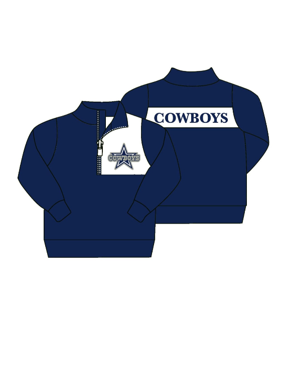 Baby Boys Team Cowboys Zip Pullovers Tops split order preorder Nov 18th