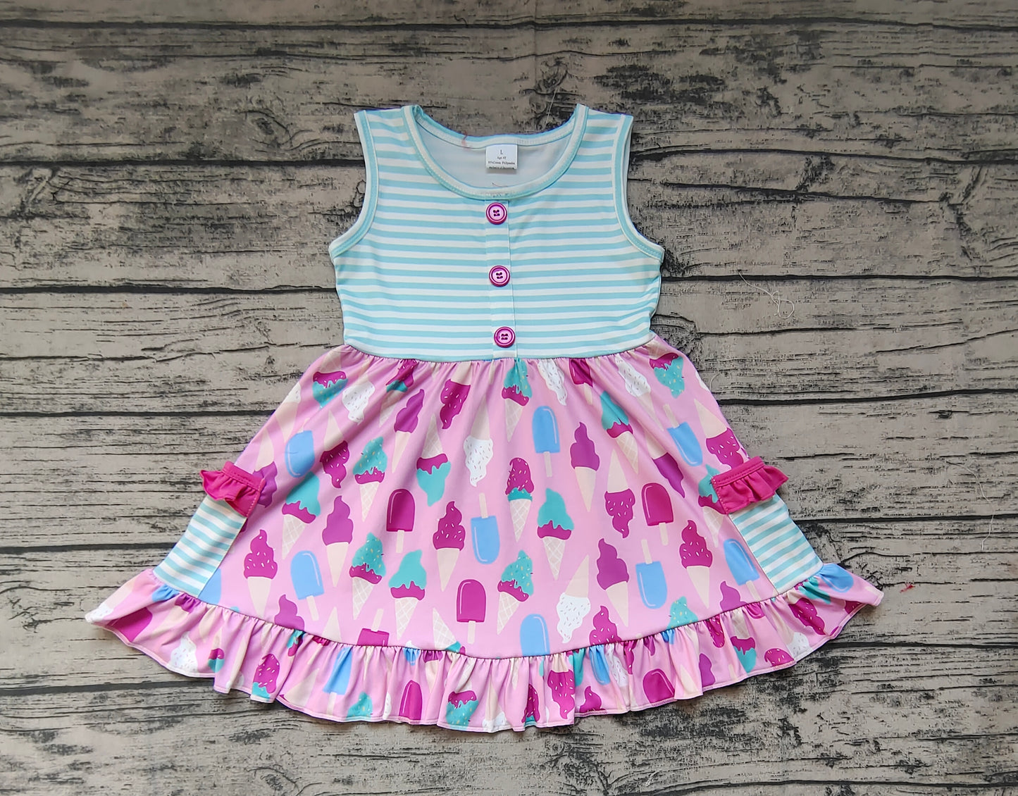 Baby Girls Summer Stripes Popstick Knee Length Dresses