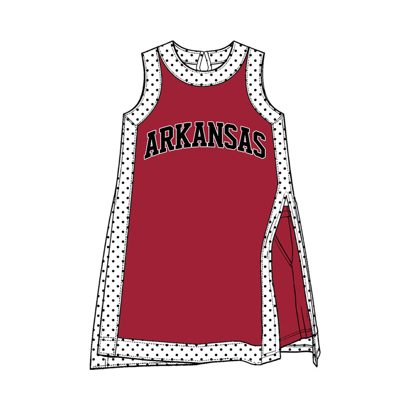 Preorder (moq 5) Baby Girls Polka Dots Arkansas Tunic Pockets Short Team Clothes Sets