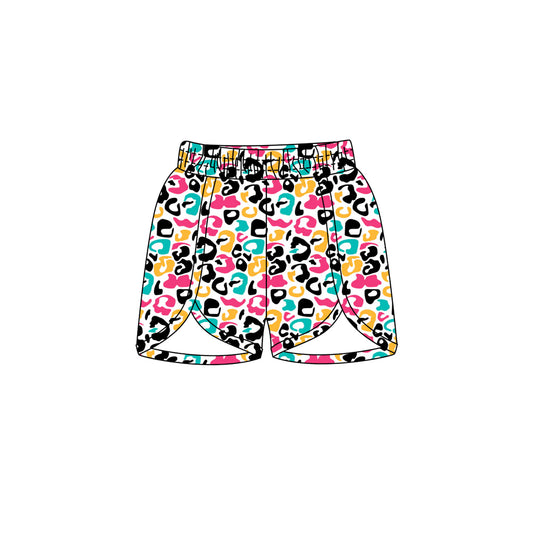 Preorder (moq 5)Baby Girls Pink Turquoise Leopard Summer Shorts