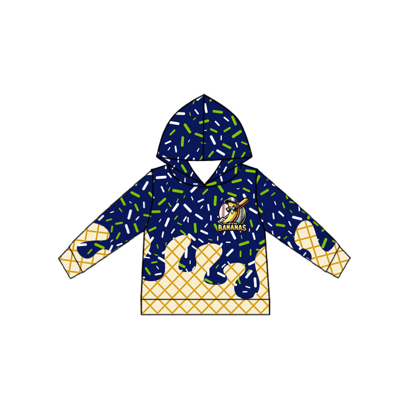 Preorder (moq 5)Baby Boys Long Sleeves Drip banana Team Hoodies Top