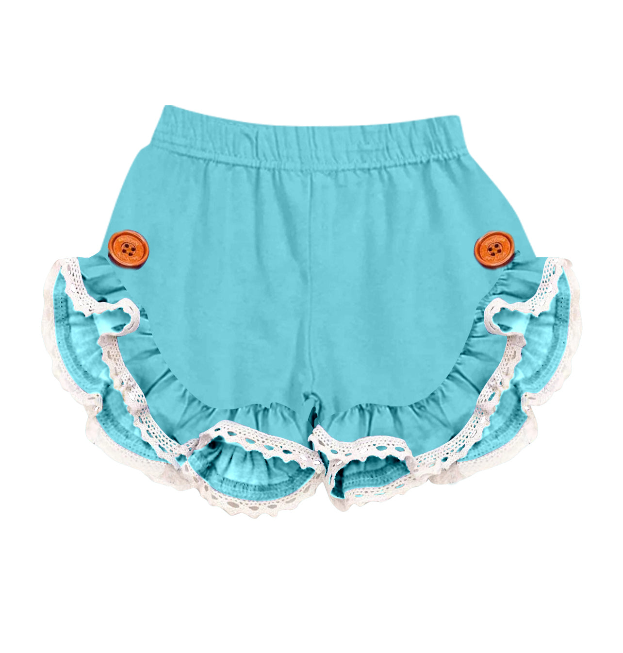 Baby Girls Aqua Lace Ruffle Summer Shorts preorder(moq 5)