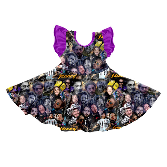 Baby Girls Country Singer Flutter Sleeve Knee Length Dresses preorder(moq 5)
