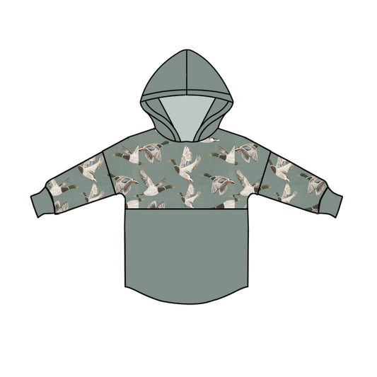 Preorder (moq 5)Baby Boys Long Sleeve Blue Ducks Hunting Hoodies Top