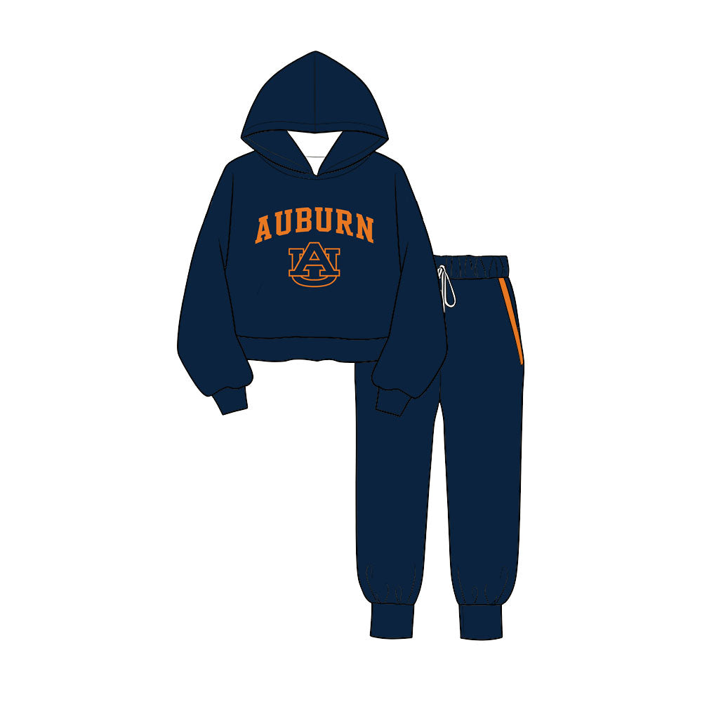 Preorder (moq 5) Baby Boys AUBURN Hoodie Pockets Jogger Team Clothes Sets