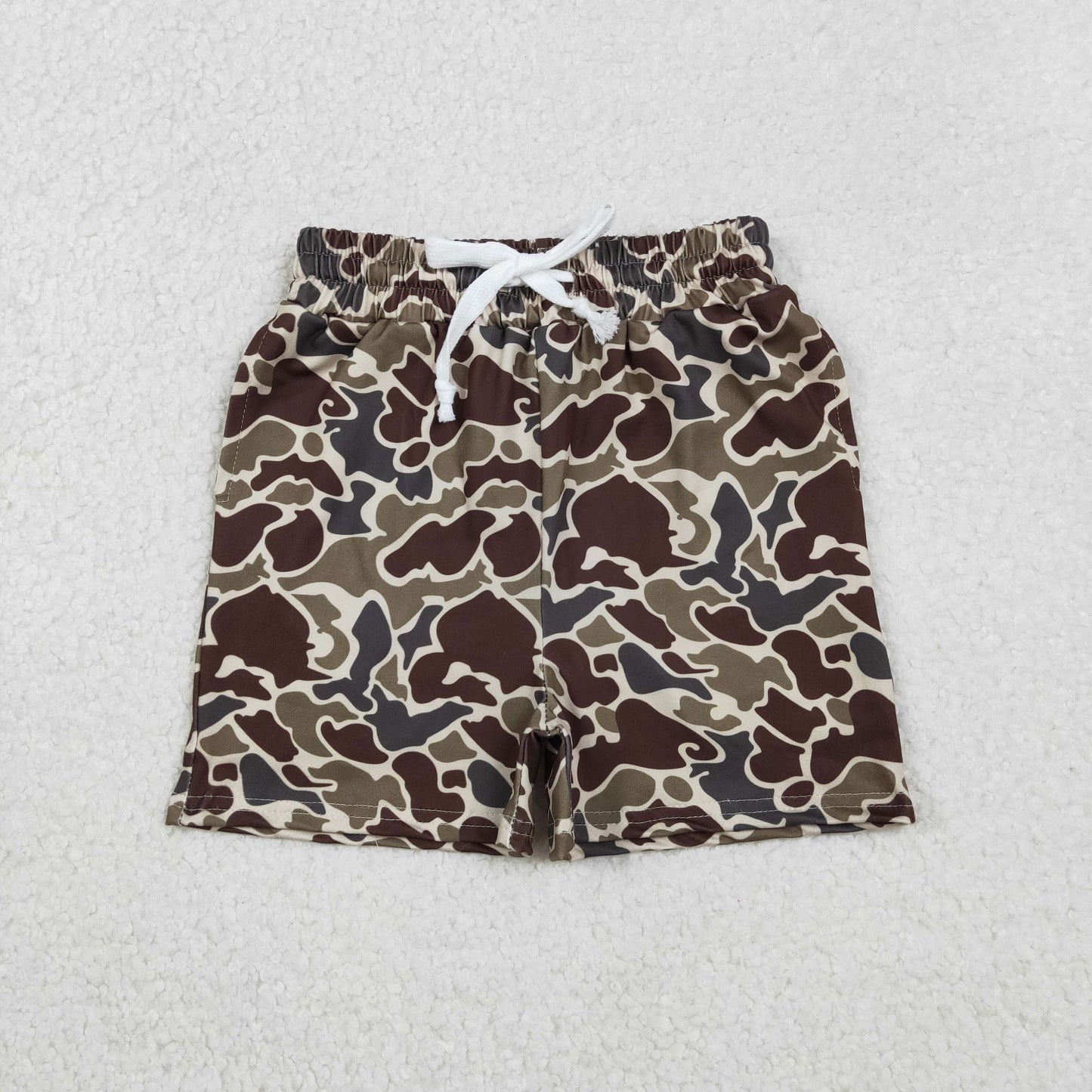 Baby Boys Southern Dark Khaki Camo Pockets Shorts Bottom