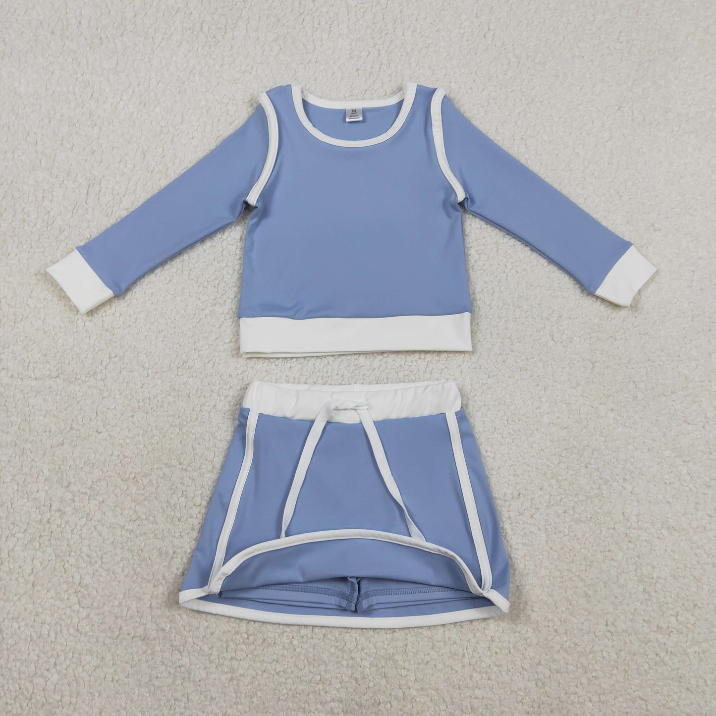 Baby Girls Blue Long Sleeve Top Skirts Shorts Yoga Active Clothes Sets
