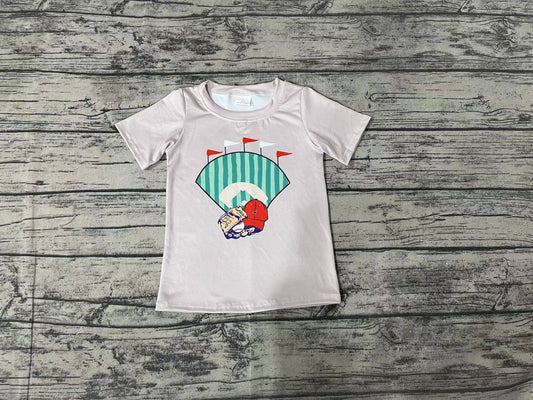 Baby Boys Grey Baseball Short Sleeve Tee Shirts Tops