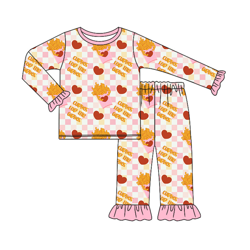 Baby Girls Valentines Chips Top Pants Pajamas Sets preorder(MOQ 5)