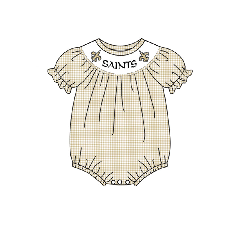 Baby Girls Saints Team Short Sleeve Rompers preorder(moq 5)