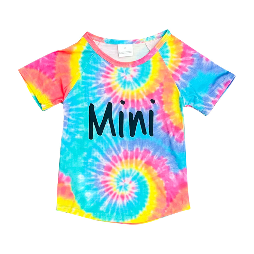 Baby Girls Tie Dye Mini Short Sleeve Tee Shirts Tops preorder(moq 5)