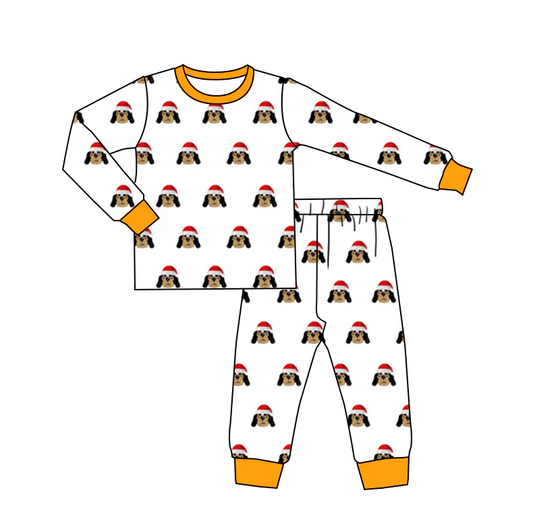 Preorder moq 5 Baby Boys Christmas Tennessee Dog Tops Pants Pajamas Clothes Sets