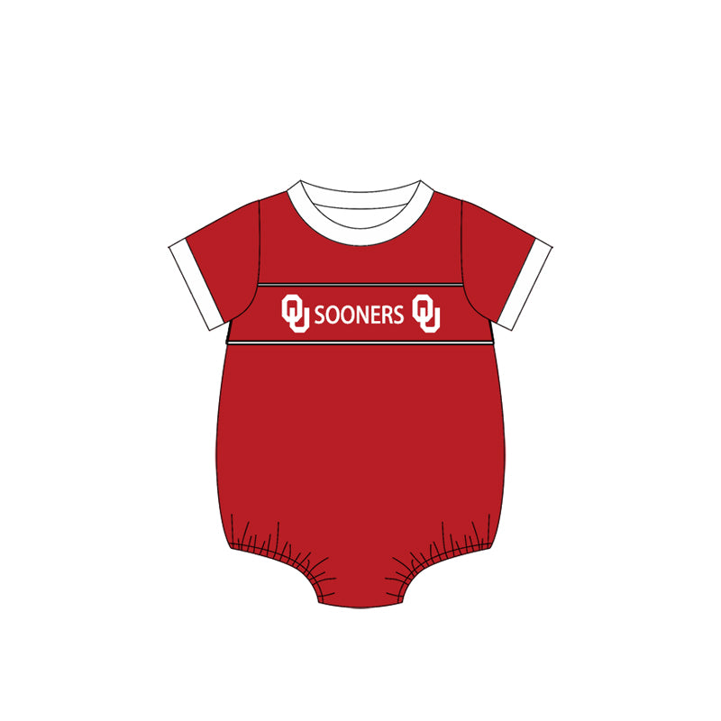 Preorder(moq 5)Baby Infant Boys Oklahoma Sooners Team Rompers