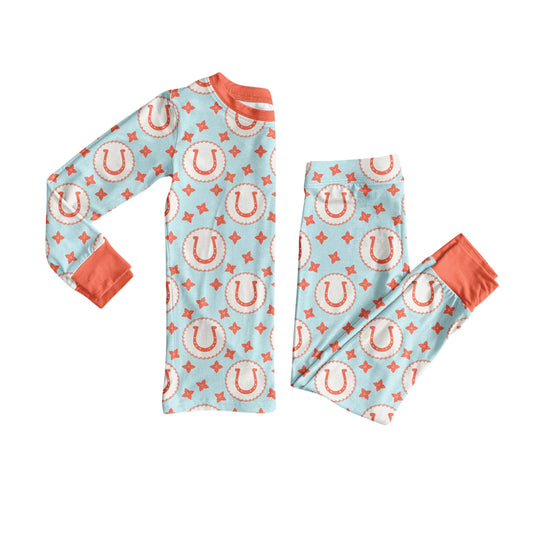 Preorder(moq 5) Baby Boys Western Rodeo Stars Top Pants Lounge Wear Pajamas Sets