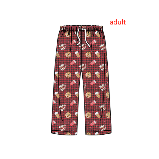 Adult Women Red Checkered Cookie Bottom Pajamas Pants split order preorder Nov 27th