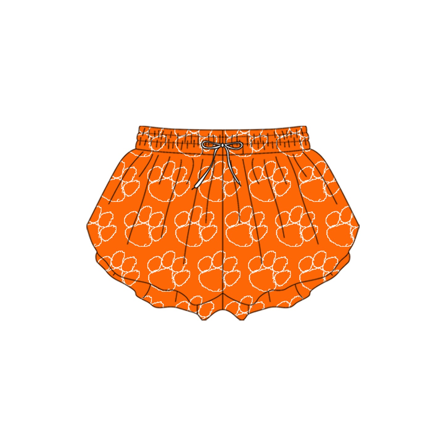 Preorder(moq 5) Baby Girls Orange Bobcats Plaid Yoga Team Ruffle Shorts