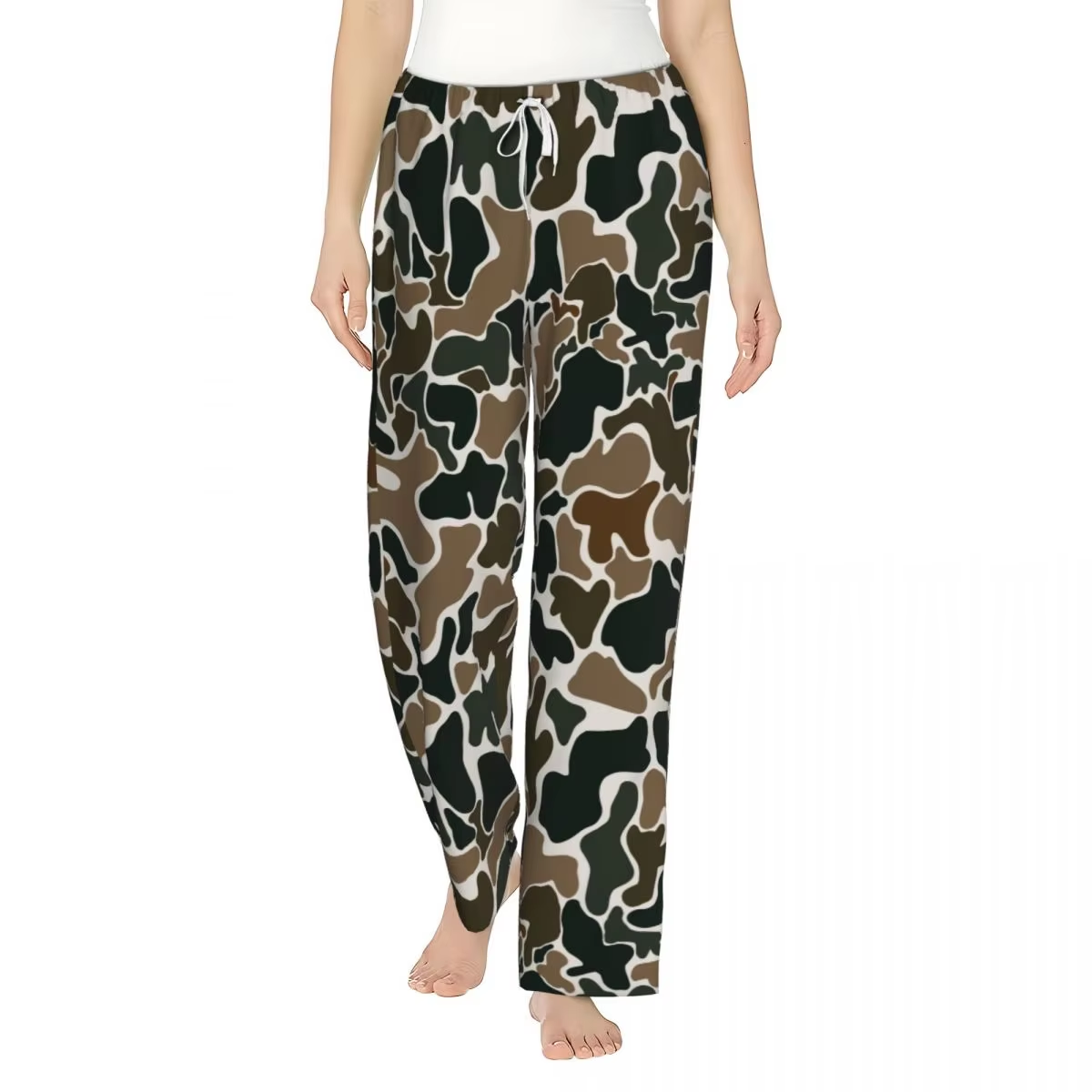 Preorder(moq 5) Adult Women Dark Brown Camo Western Pants With Belt