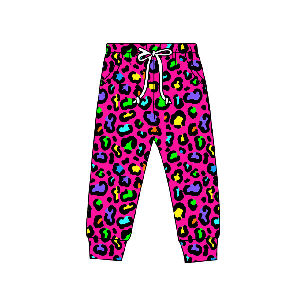Preorder(moq 5) Baby Kids Colorful Leopard Jogger Pants