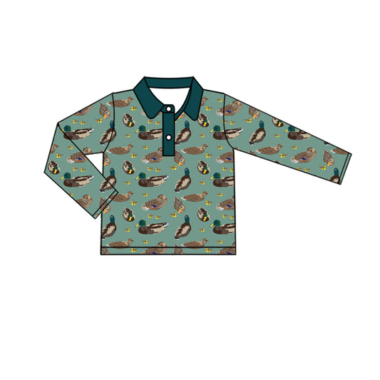 Preorder (moq 5)Baby Boys Long Sleeve Ducks Hunting Button Shirts Top