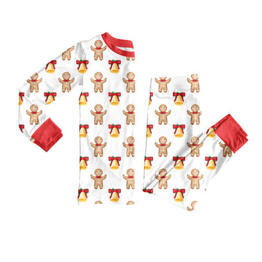 Preorder(moq 5) Baby Boys Gingerbread Bells Top Pants Lounge Wear Pajamas Sets