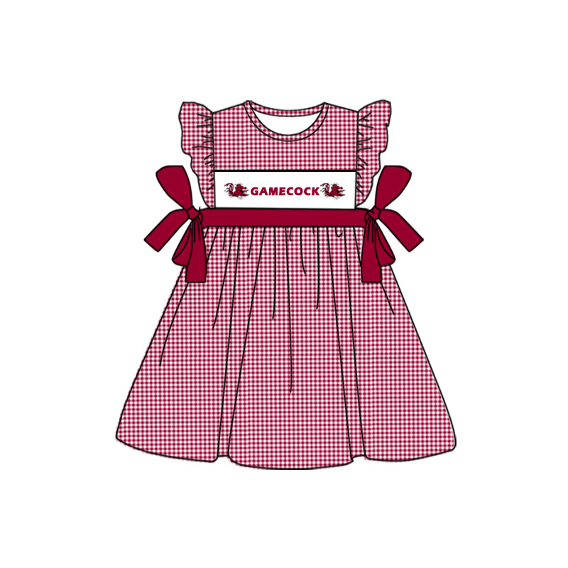 Baby Girls Gamecock Bows Team Knee Length Dresses preorder (moq 5)