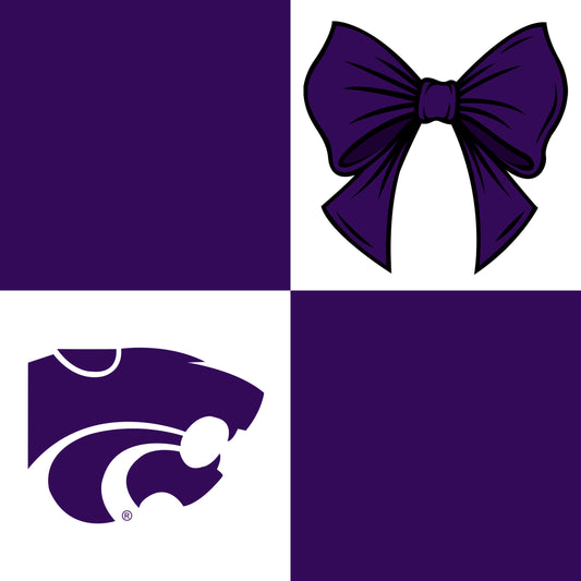 Preorder (moq 5)Baby Girls Purple Leopard Bows Checked Vest Skirt Short Team Clothes Set