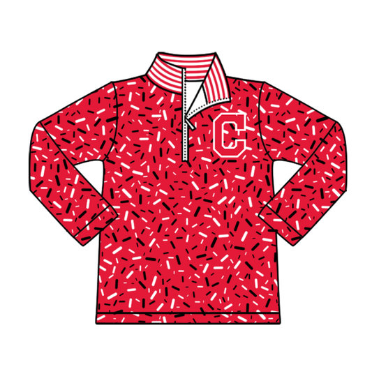 Preorder(moq 8)Baby Boys Red Sprinkles Zipper C Team Pullovers Top