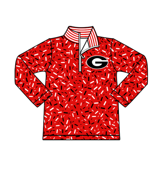Preorder(moq 8)Baby Boys Red Sprinkles Zipper G Team Pullovers Top
