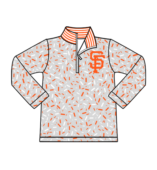 Preorder(moq 8)Baby Boys Grey Sprinkles Zipper SF Team Pullovers Top