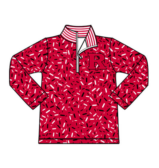 Preorder(moq 8)Baby Boys Red Sprinkles Zipper R Team Pullovers Top