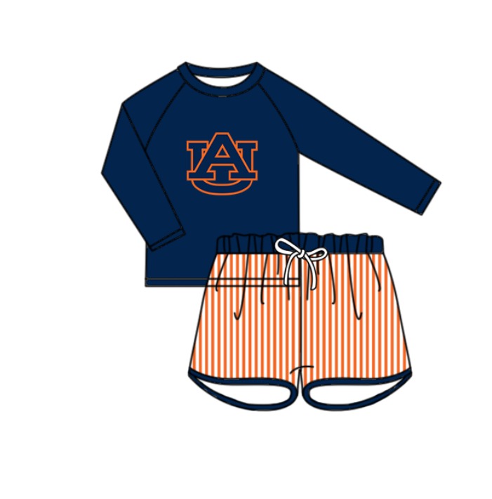 Preorder moq 5 Baby Boys AU Long Sleeve Top Stripe Shorts Team Swimsuits