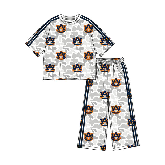 Preorder (moq 5)Baby Girls Light Grey Auburn Top Pockets Flare Pant Team Clothes Set