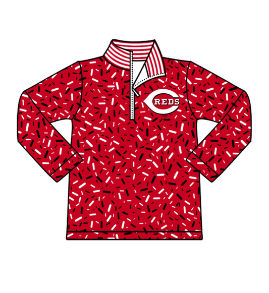 Preorder(moq 8)Baby Boys Red Sprinkles Zipper C Reds Team Pullovers Top