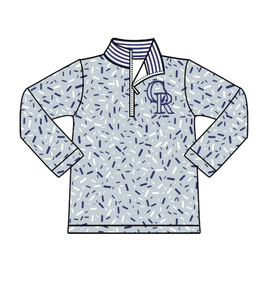 Preorder(moq 8)Baby Boys Grey Sprinkles Zipper CR Team Pullovers Top