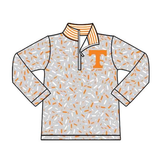 Preorder(moq 8)Baby Boys Grey Sprinkles Zipper T Team Pullovers Top