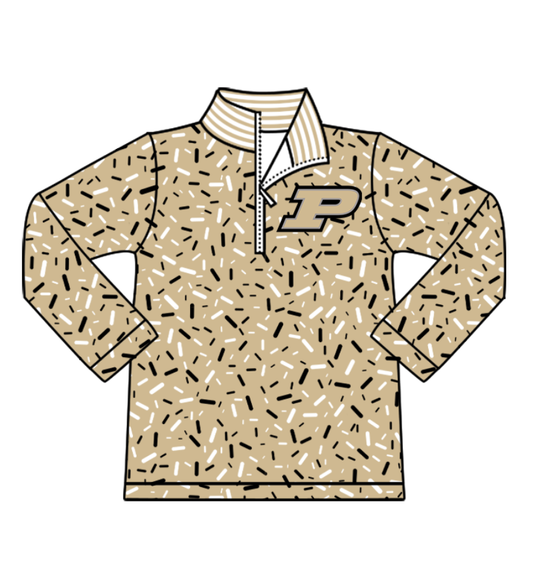 Preorder(moq 8)Baby Boys Gold Sprinkles Zipper P Team Pullovers Top