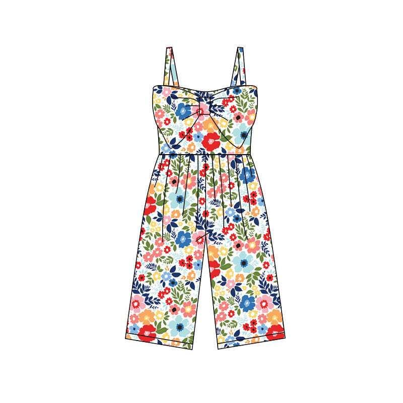 Preorder (moq 5)Baby Girls Colorful Flowers Pants Jumpsuits
